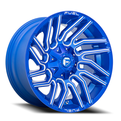 Aluminum 22X12 Typhoon D774 Anodized Blue Milled Fuel Off Road Wheels-12