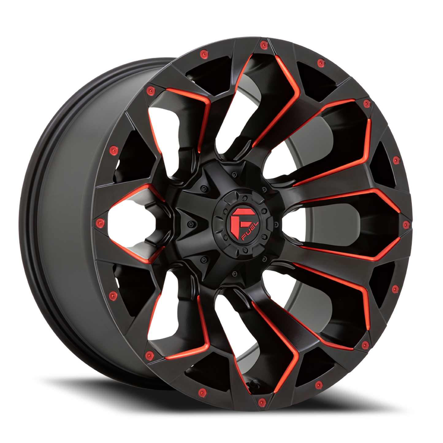Aluminum 17X9 Assault D787 Matte Black Milled Red Tint Fuel Off Road Wheels-3
