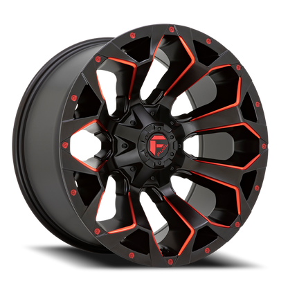 Aluminum 17X9 Assault D787 Matte Black Milled Red Tint Fuel Off Road Wheels-3