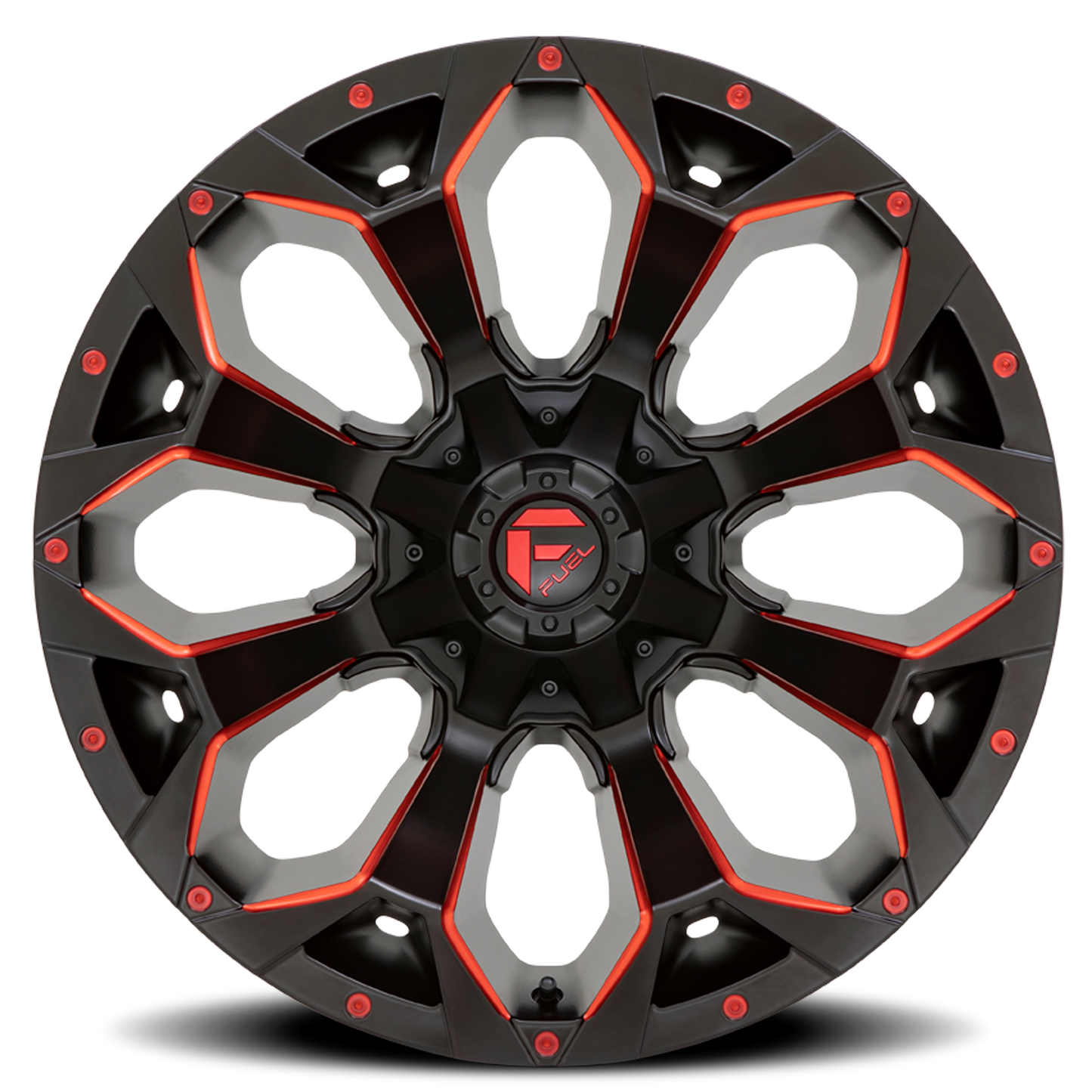 Aluminum 17X9 Assault D787 Matte Black Milled Red Tint Fuel Off Road Wheels-5