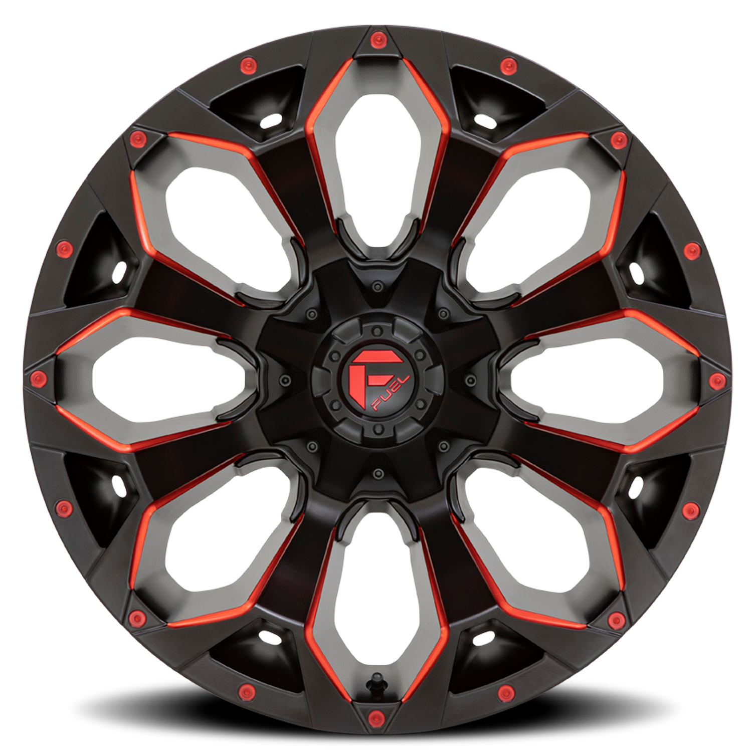 Aluminum 17X9 Assault D787 Matte Black Milled Red Tint Fuel Off Road Wheels-5