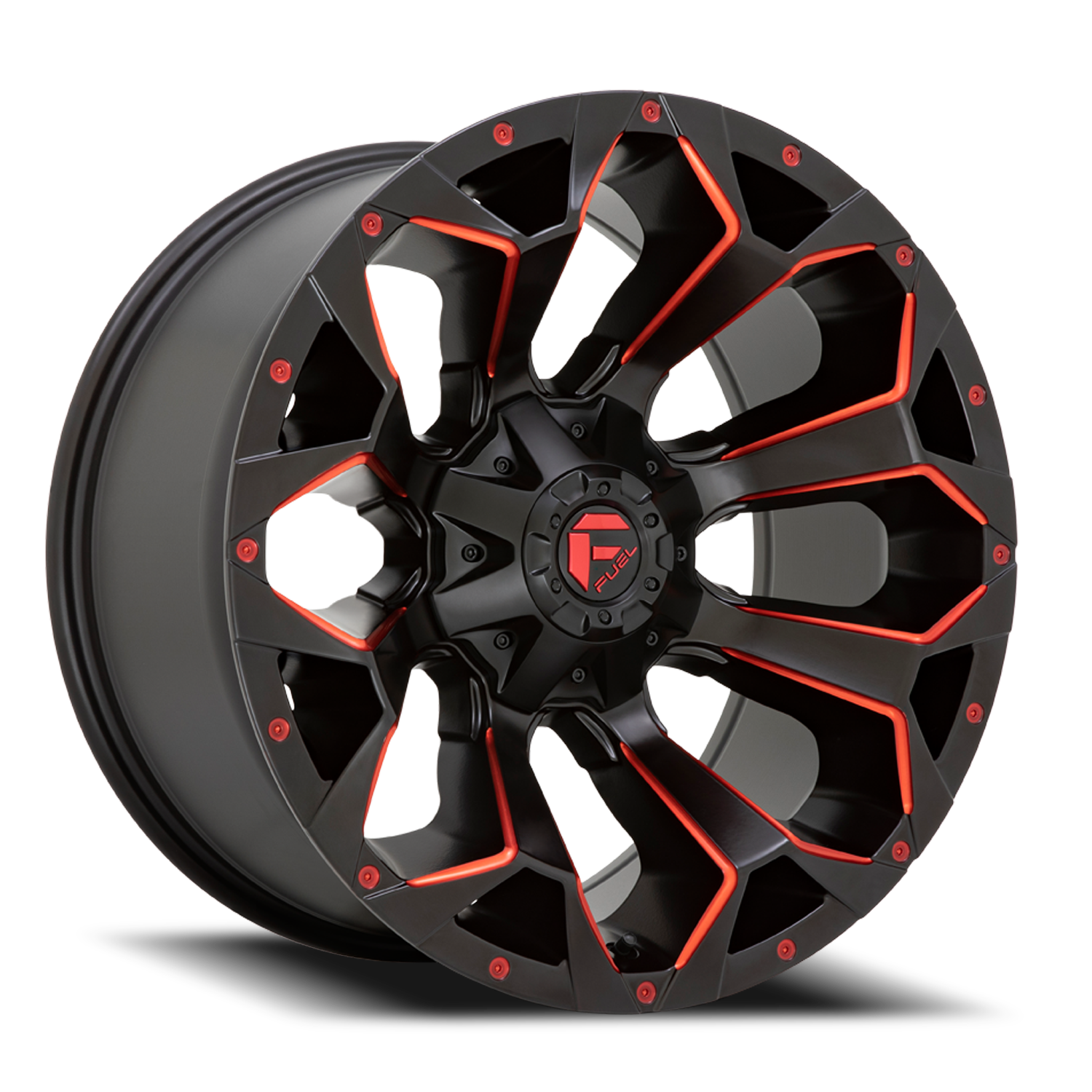 Aluminum 17X9 Assault D787 Matte Black Milled Red Tint Fuel Off Road Wheels