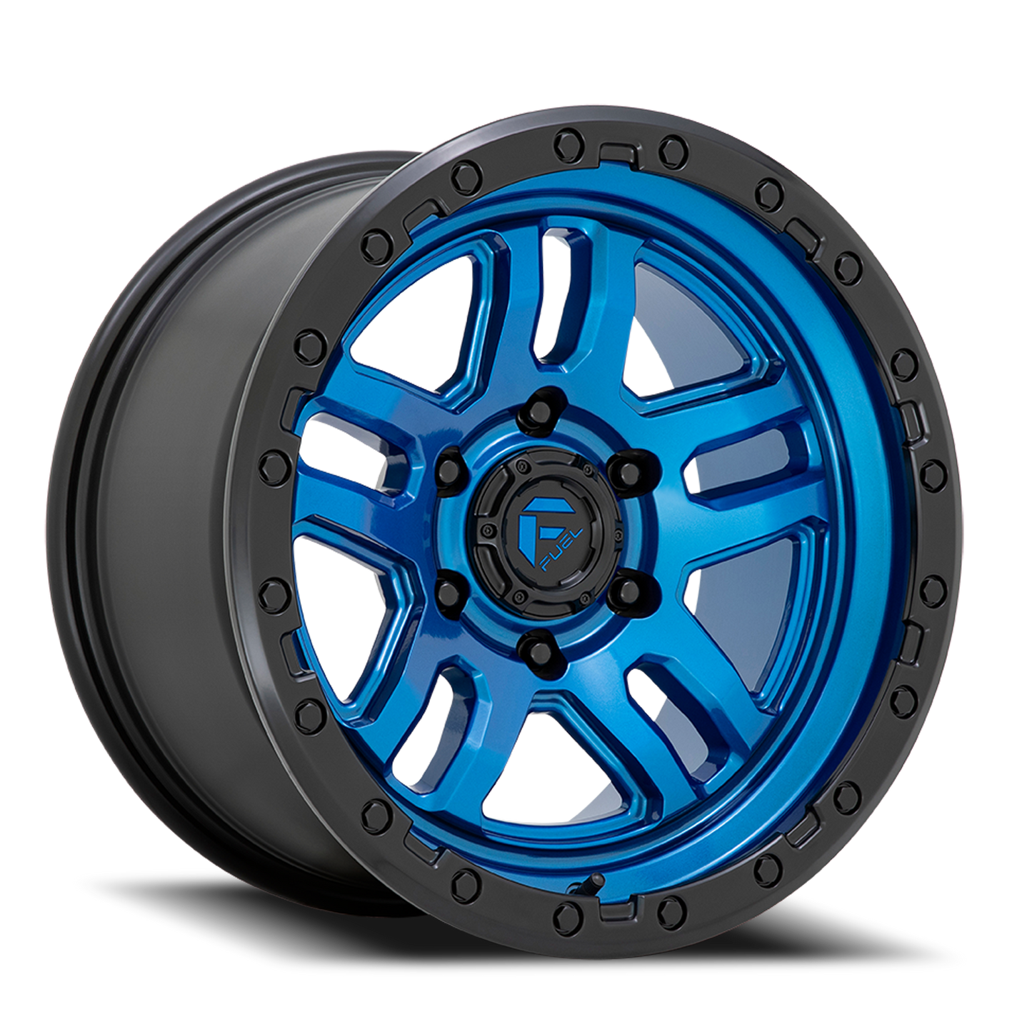 Aluminum 17X9 AMMO D790 Blue W/Black Lip Fuel Off Road Wheels-6