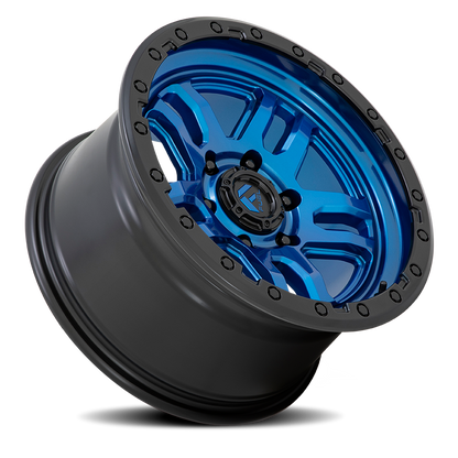 Aluminum 17X9 AMMO D790 Blue W/Black Lip Fuel Off Road Wheels-7
