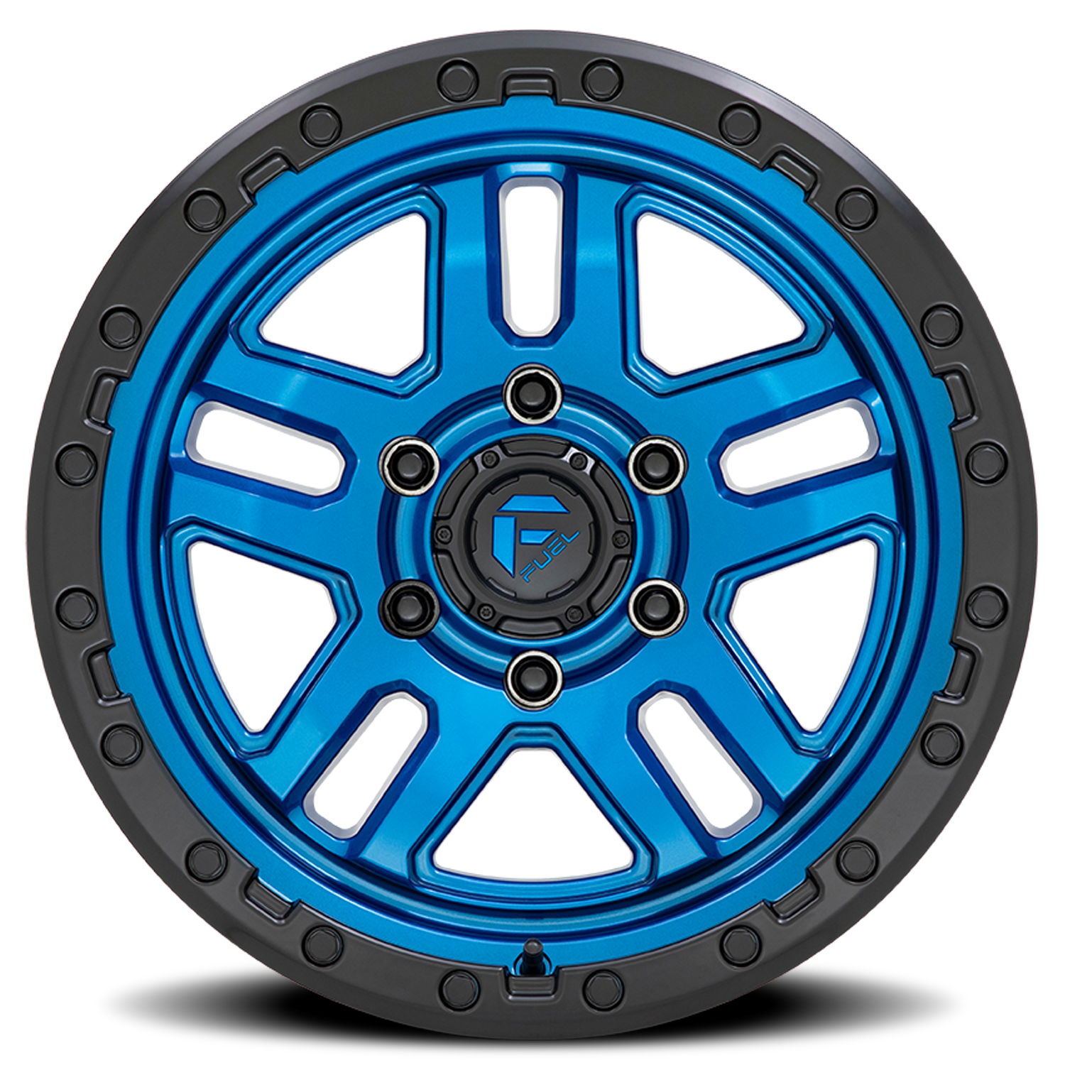 Aluminum 17X9 AMMO D790 Blue W/Black Lip Fuel Off Road Wheels-8