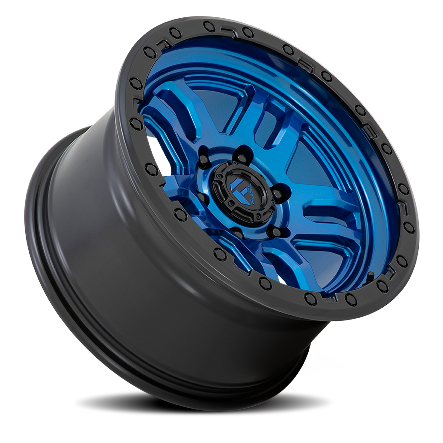 Aluminum 17X9 AMMO D790 Blue W/Black Lip Fuel Off Road Wheels-4