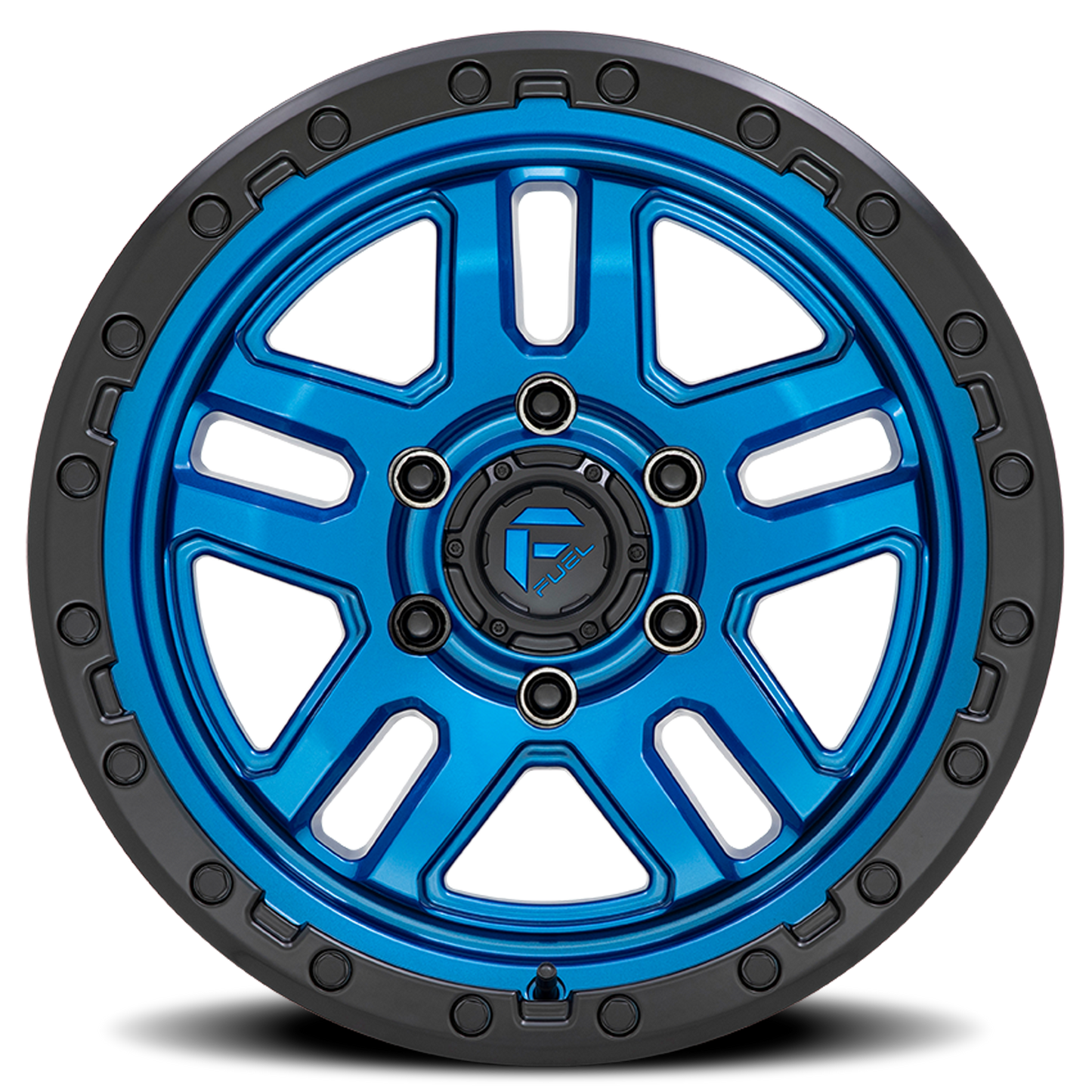 Aluminum 17X9 AMMO D790 Blue W/Black Lip Fuel Off Road Wheels-5