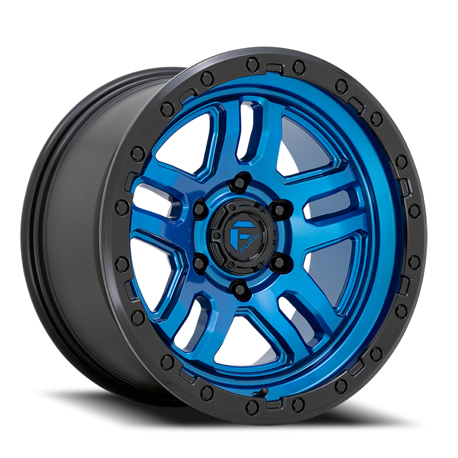 Aluminum 17X9 AMMO D790 Blue W/Black Lip Fuel Off Road Wheels