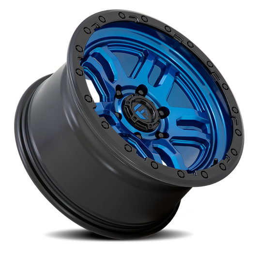 Aluminum 17X9 AMMO D790 Blue W/Black Lip Fuel Off Road Wheels-1
