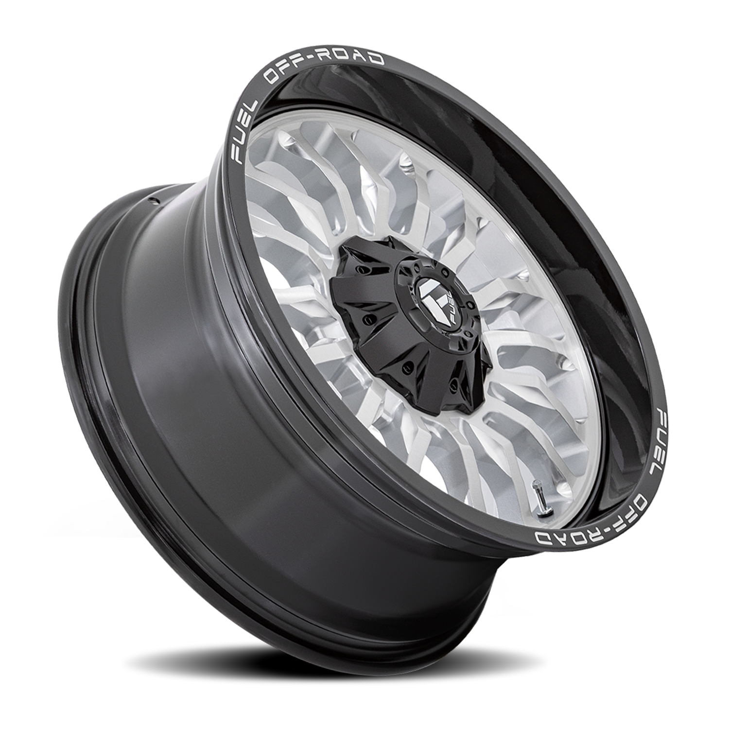 Aluminum 20X10 Arc D798 Silver/Brushed Face-Milled Black Lip Fuel Off Road Wheels-4