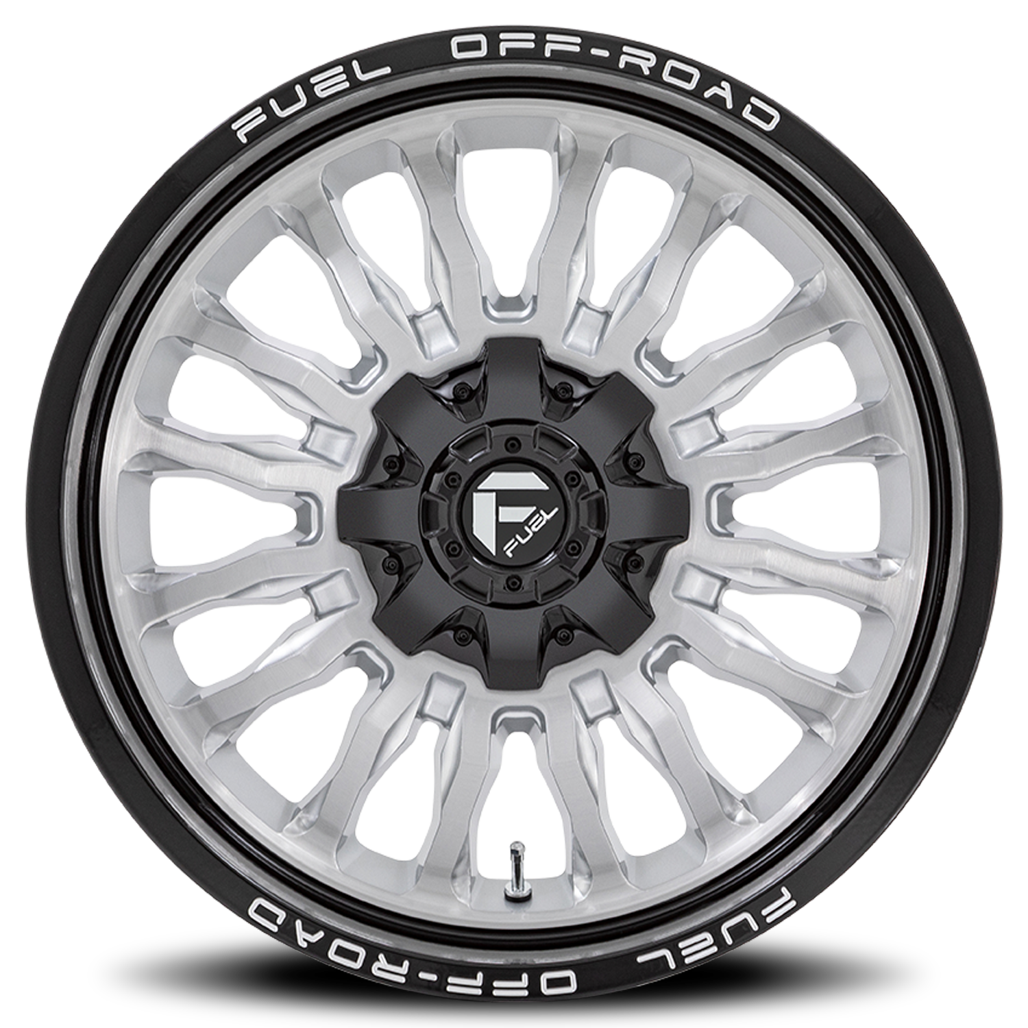 Aluminum 20X10 Arc D798 Silver/Brushed Face-Milled Black Lip Fuel Off Road Wheels-5