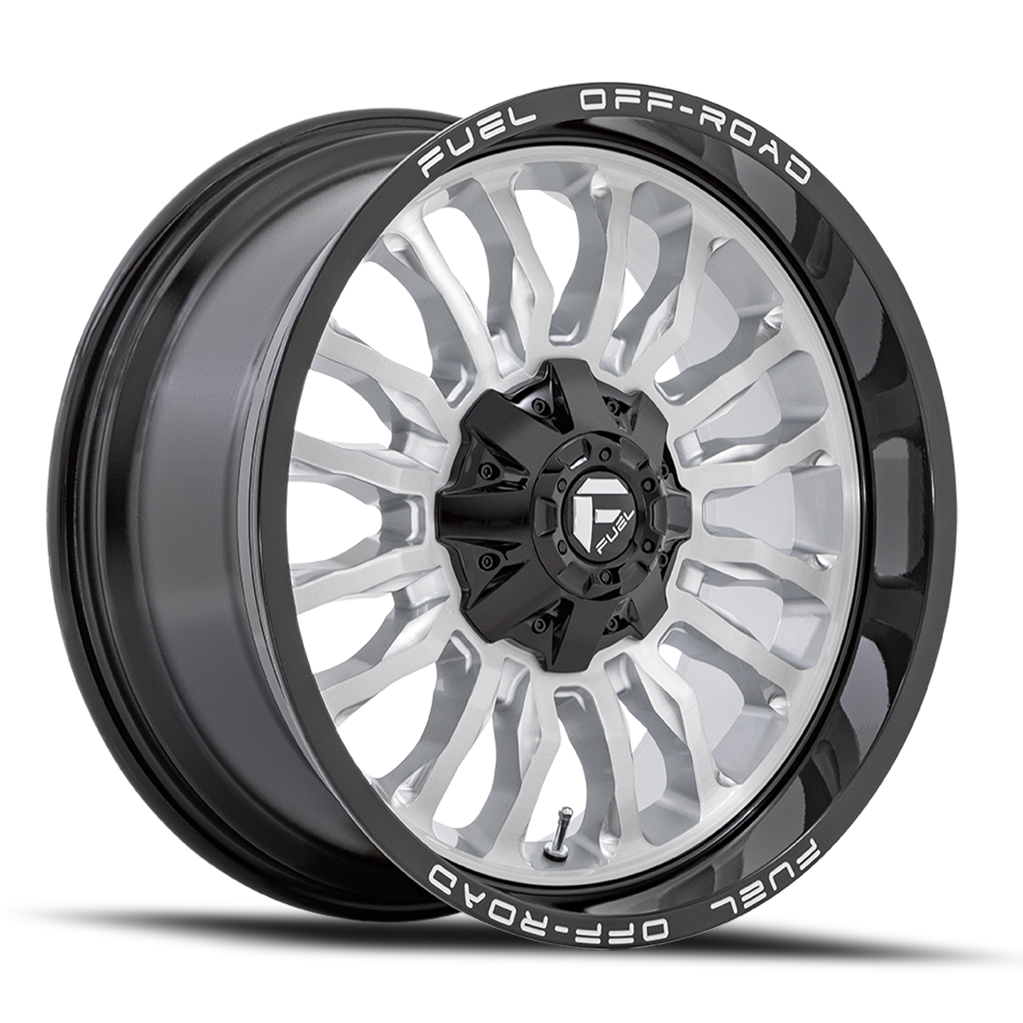 Aluminum 20X10 Arc D798 Silver/Brushed Face-Milled Black Lip Fuel Off Road Wheels-12