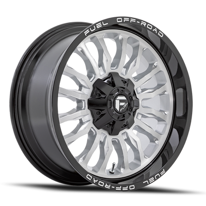 Aluminum 20X10 Arc D798 Silver/Brushed Face-Milled Black Lip Fuel Off Road Wheels-12