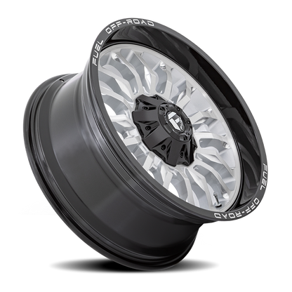 Aluminum 20X10 Arc D798 Silver/Brushed Face-Milled Black Lip Fuel Off Road Wheels-13