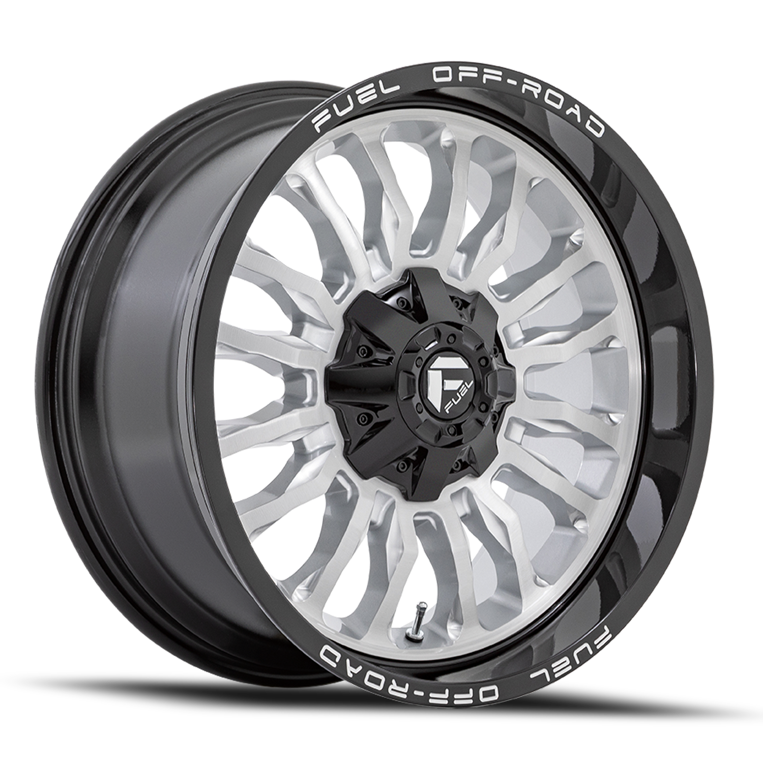 Aluminum 20X10 Arc D798 Silver/Brushed Face-Milled Black Lip Fuel Off Road Wheels