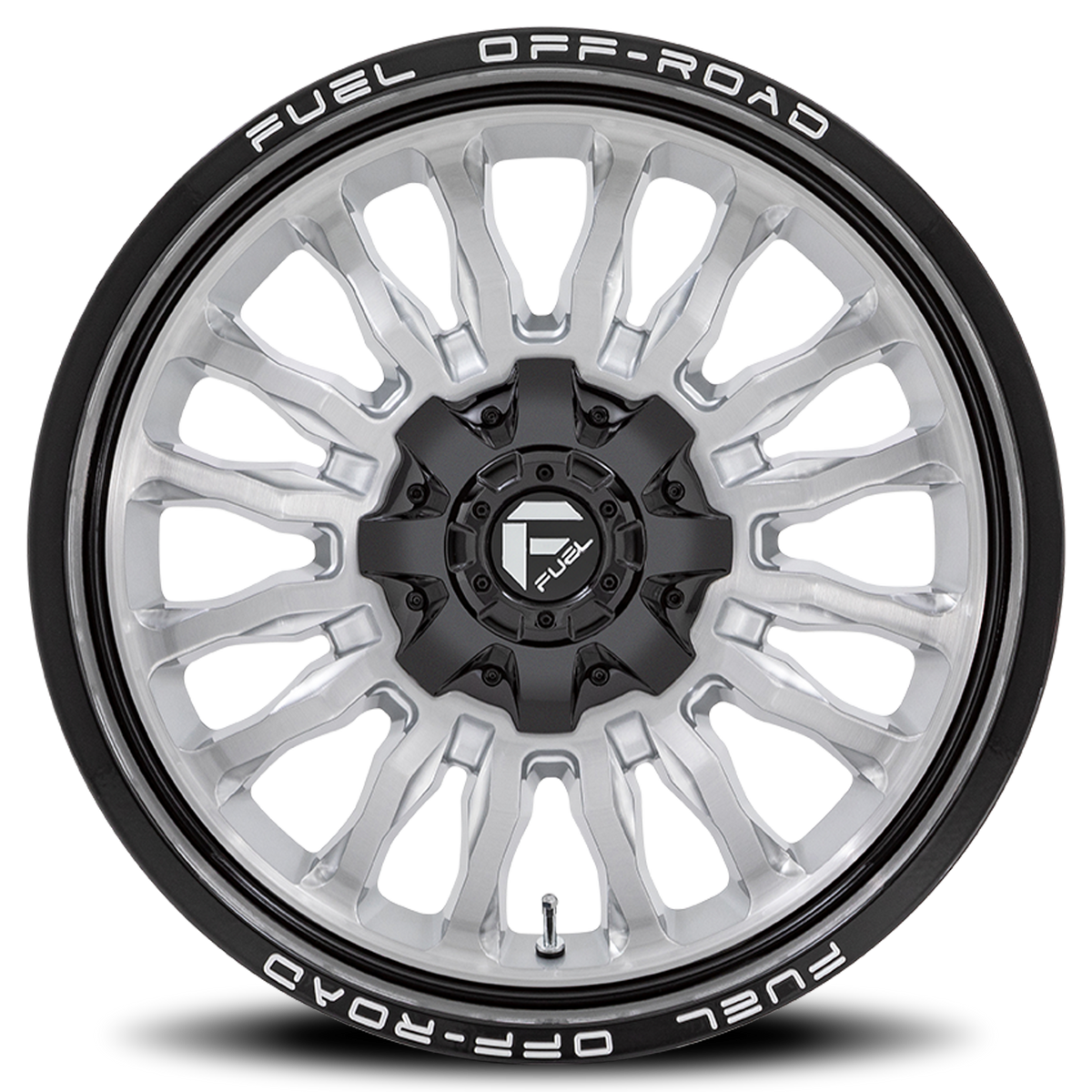 Aluminum 22X10 Arc D798 Silver/Brushed Face-Milled Black Lip Fuel Off Road Wheels-5