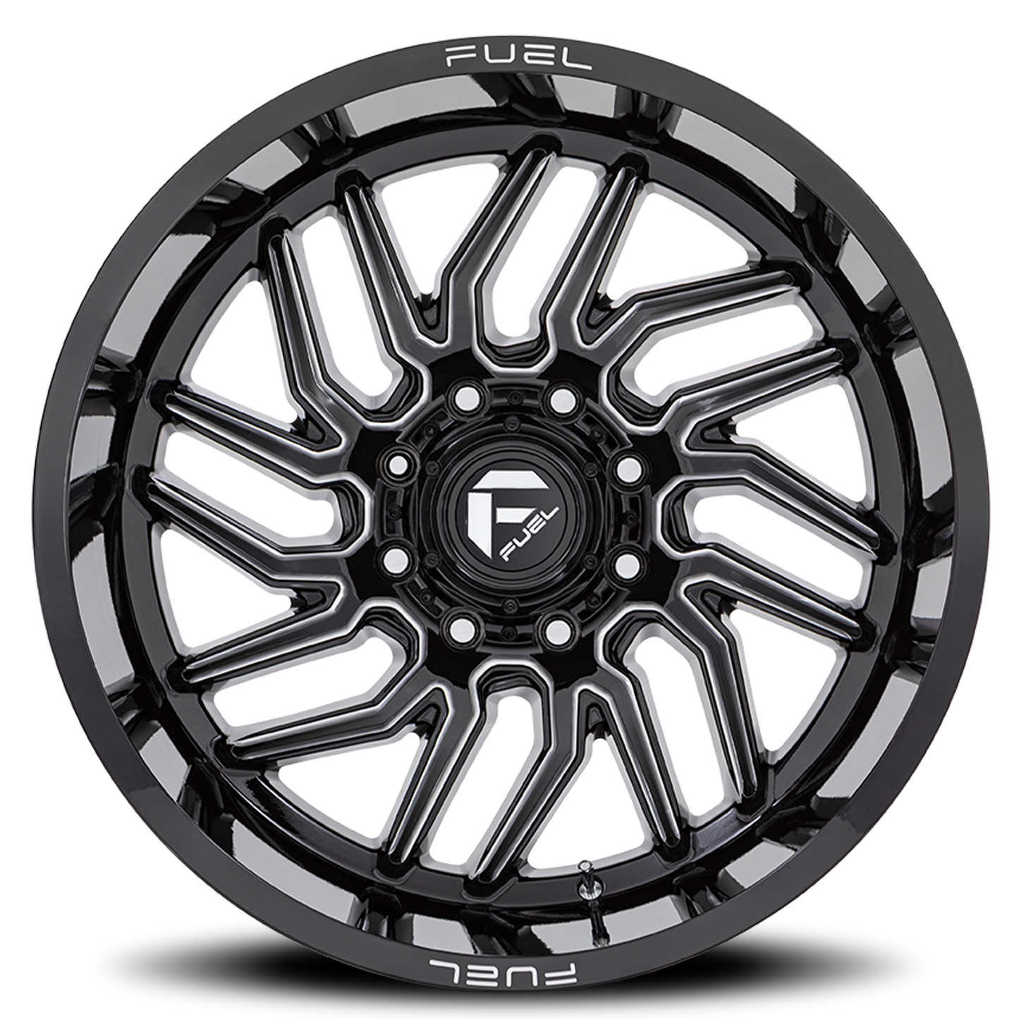 Aluminum 20X10 Hurricane D807 Gloss Black Milled Fuel Off Road Wheels-20