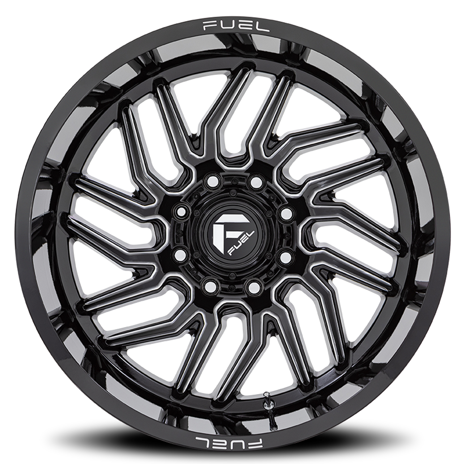 Aluminum 20X10 Hurricane D807 Gloss Black Milled Fuel Off Road Wheels-20