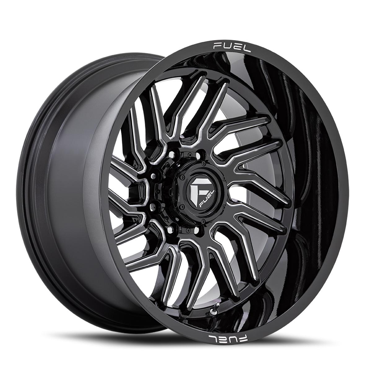 Aluminum 22X12 Hurricane D807 Gloss Black Milled Fuel Off Road Wheels-18