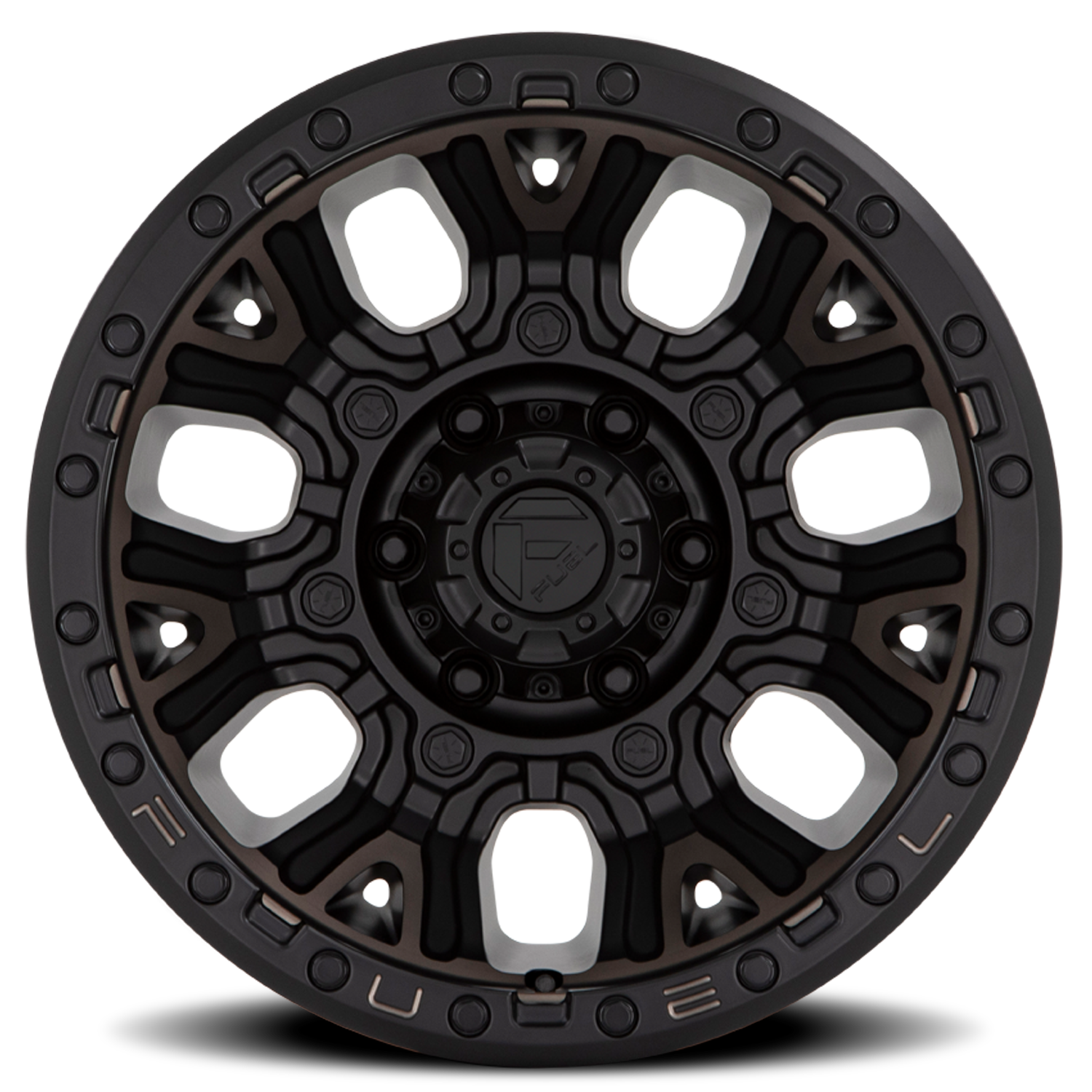 Aluminum 17X9 Traction D824 Matte Black Double Dark Tint Fuel Off Road Wheels-20