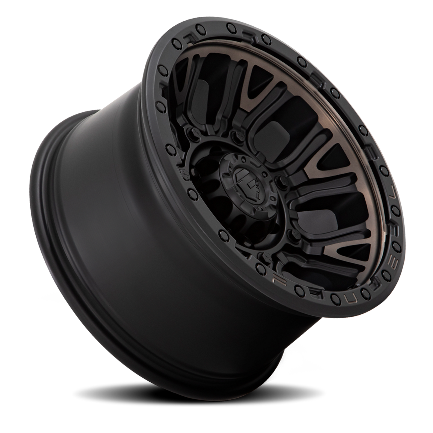 Aluminum 17X9 Traction D824 Matte Black Double Dark Tint Fuel Off Road Wheels-13