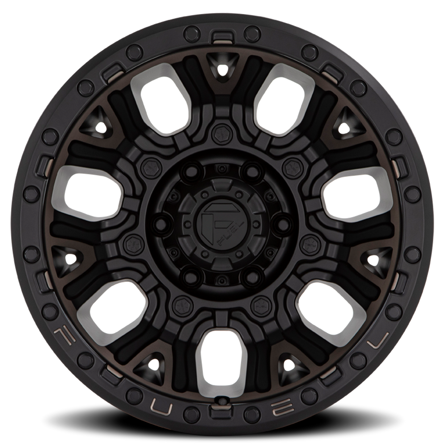 Aluminum 17X9 Traction D824 Matte Black Double Dark Tint Fuel Off Road Wheels-14