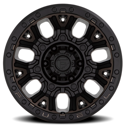 Aluminum 20X9 Traction D824 Matte Black Double Dark Tint Fuel Off Road Wheels-20