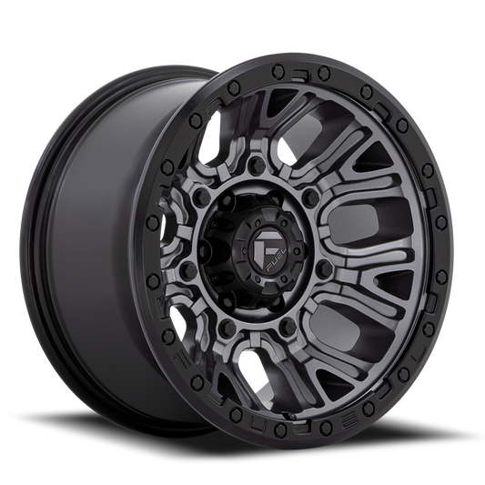 Aluminum 20X10 Traction D825 Gunmetal Gray/Black Ring Fuel Off Road Wheels