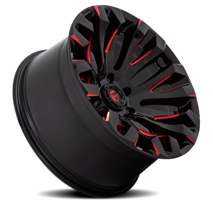 Aluminum 18X9 Quake D829 Gloss Black Milled Red Fuel Off Road Wheels-13