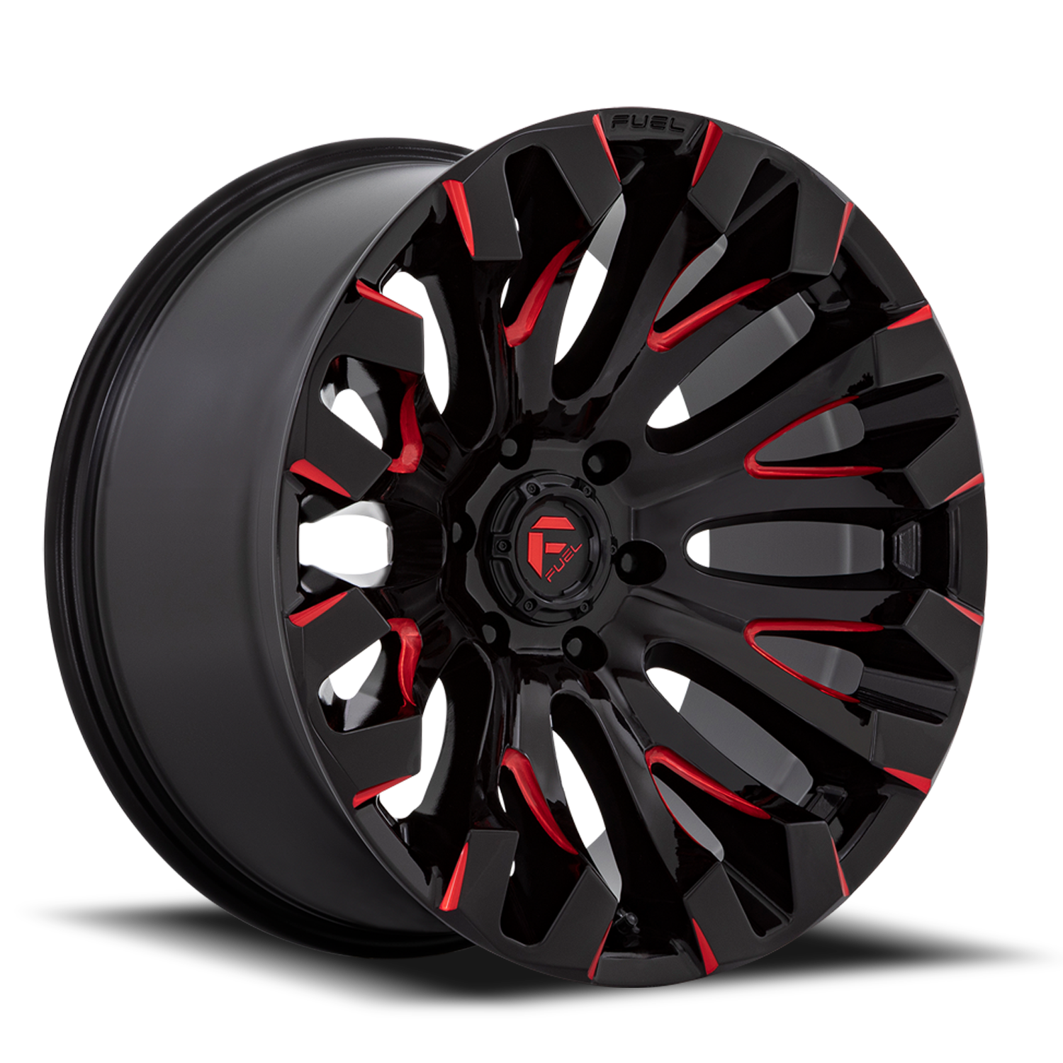 Aluminum 18X9 Quake D829 Gloss Black Milled Red Fuel Off Road Wheels