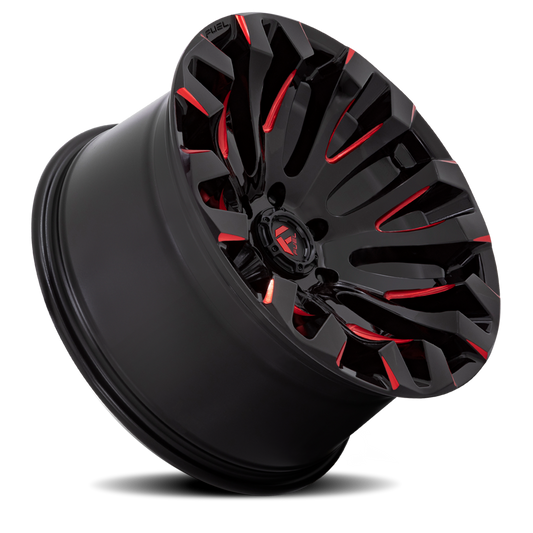 Aluminum 18X9 Quake D829 Gloss Black Milled Red Fuel Off Road Wheels-1