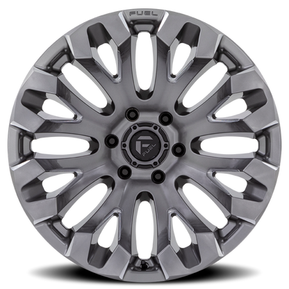 Aluminum 18X9 Quake D830 Platinum Gray Fuel Off Road Wheels-8