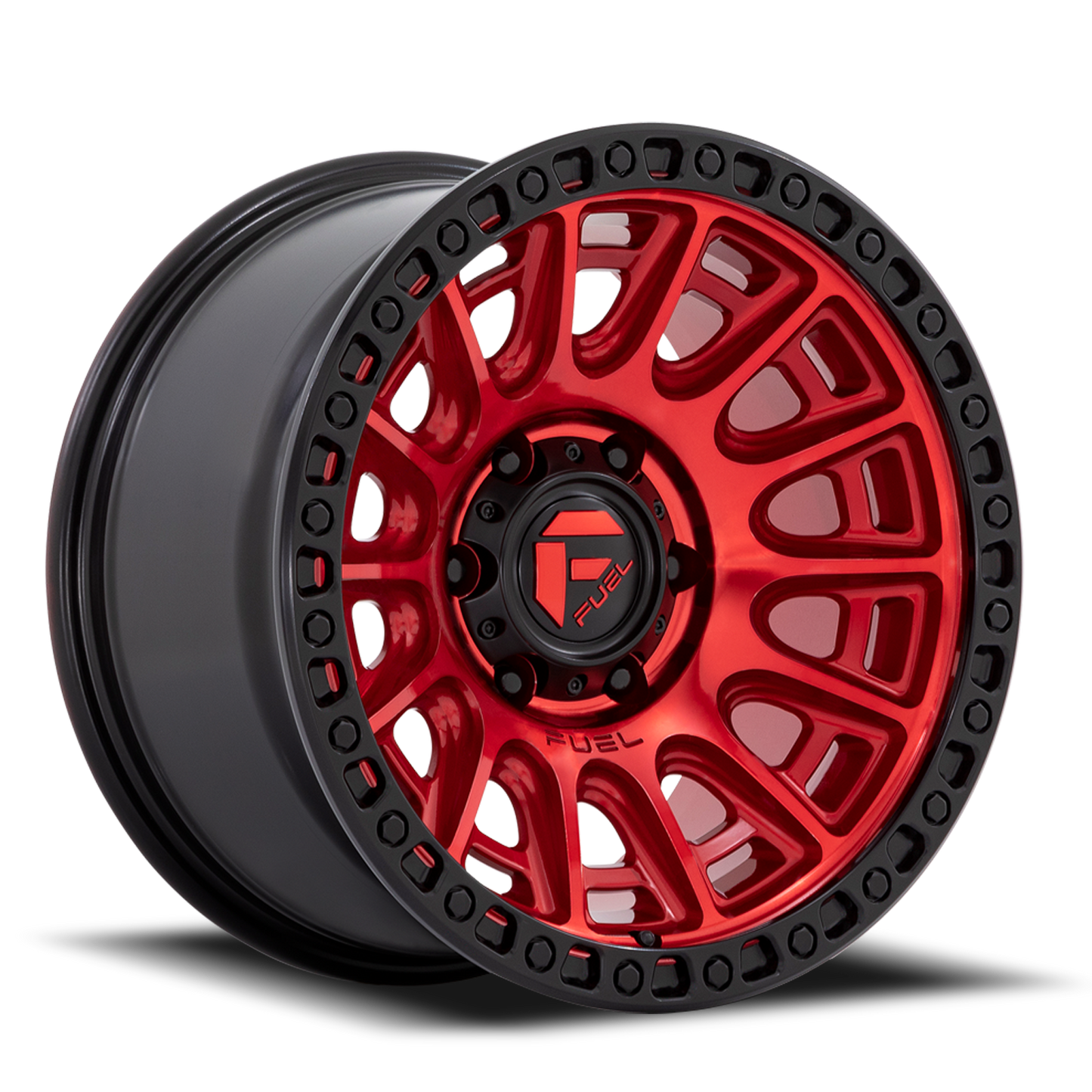 Aluminum 17X8.5 Cycle D834 Candy Red/Black Ring Fuel Off Road Wheels-3