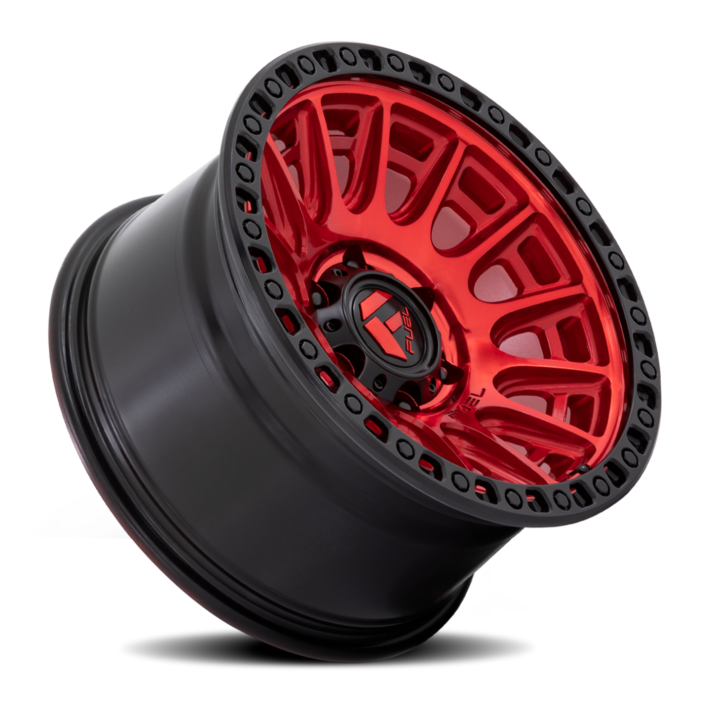 Aluminum 17X8.5 Cycle D834 Candy Red/Black Ring Fuel Off Road Wheels-4
