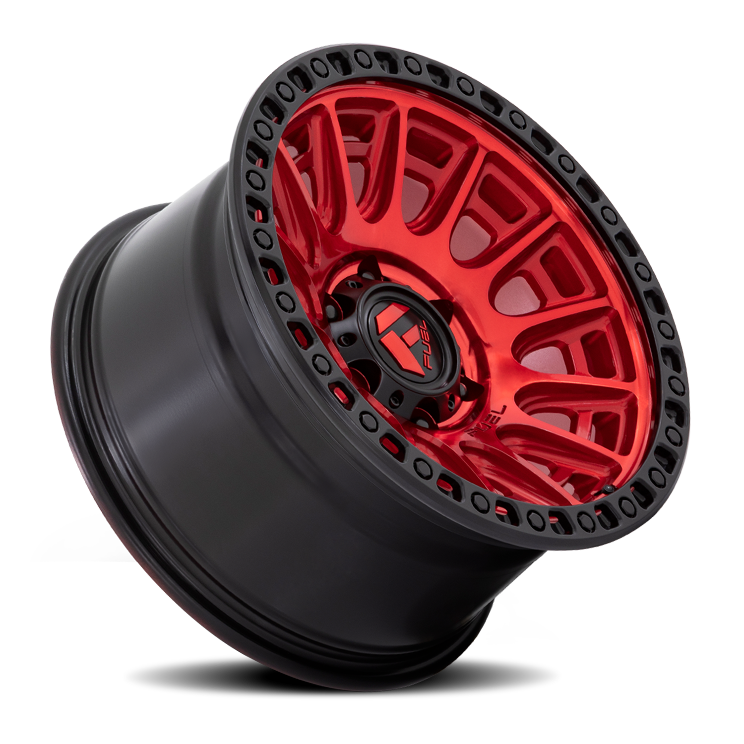 Aluminum 17X8.5 Cycle D834 Candy Red/Black Ring Fuel Off Road Wheels-4
