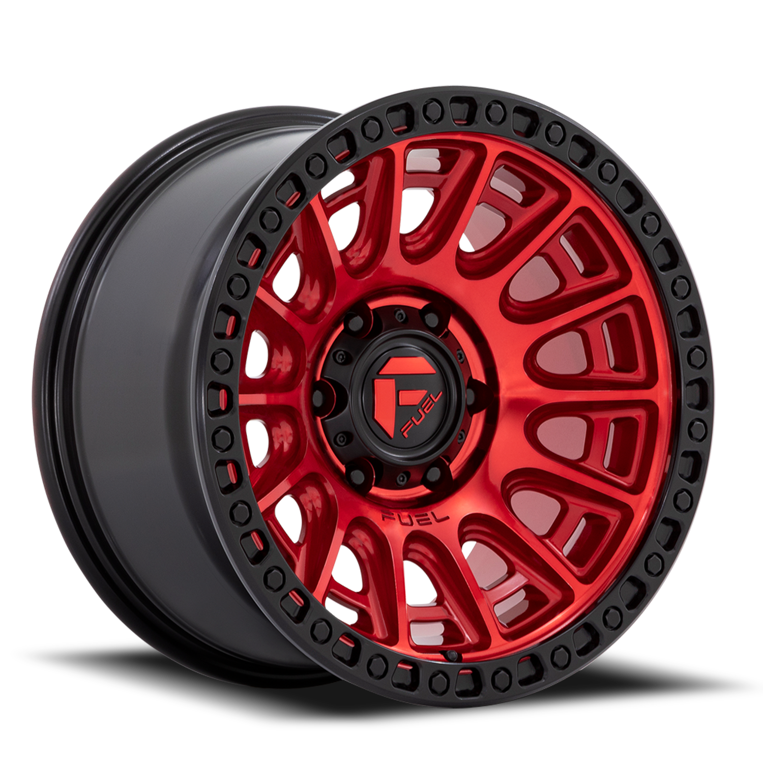 Aluminum 17X9 Cycle D834 Candy Red/Black Ring Fuel Off Road Wheels
