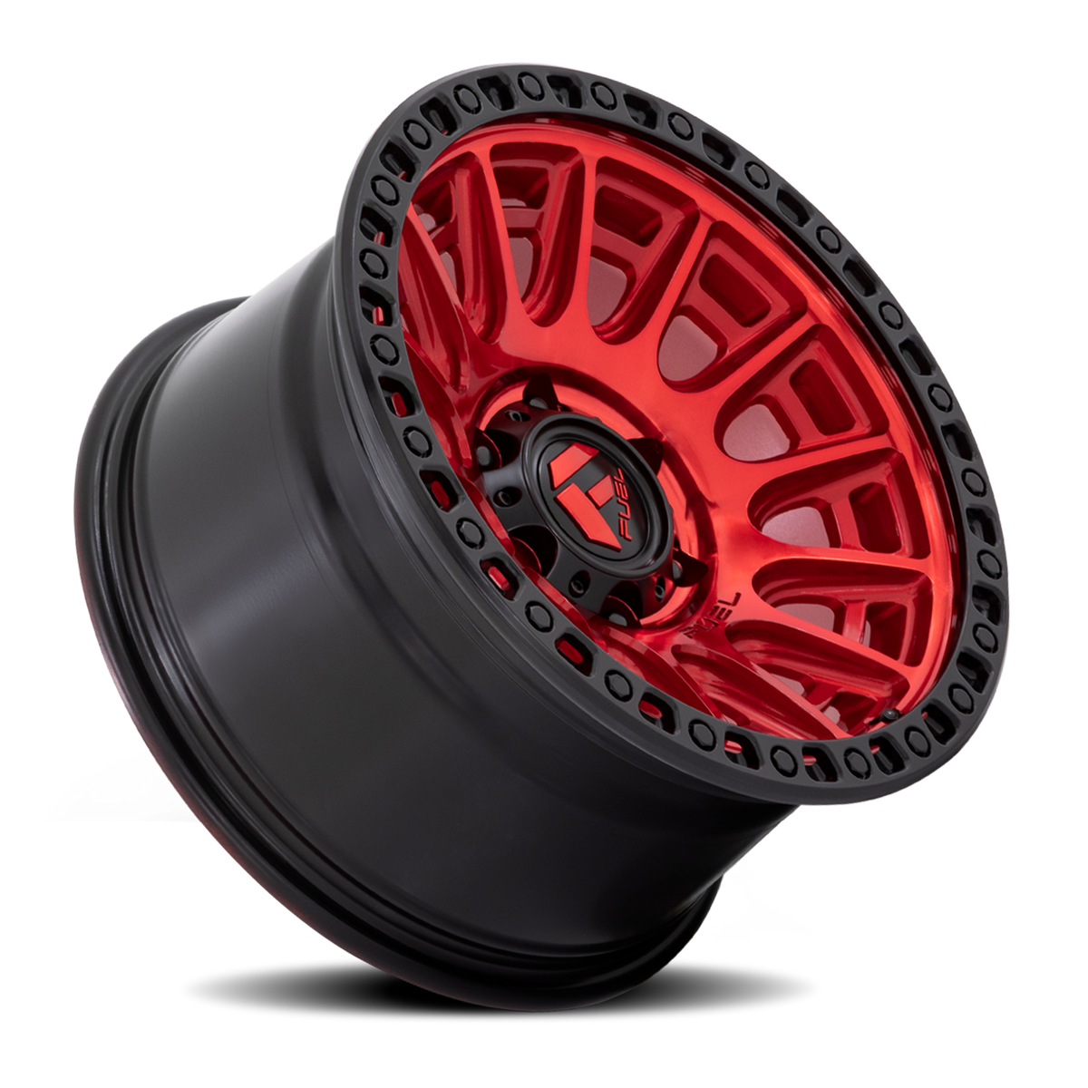 Aluminum 17X9 Cycle D834 Candy Red/Black Ring Fuel Off Road Wheels-1