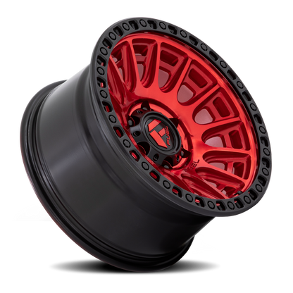 Aluminum 20X9 Cycle D834 Candy Red/Black Ring Fuel Off Road Wheels-4