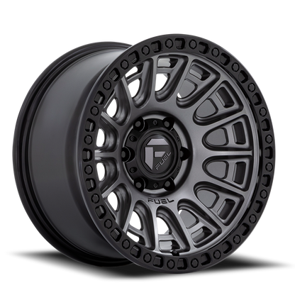 Aluminum 17X8.5 Cycle D835 Gunmetal Gray/Black Ring Fuel Off Road Wheels-3
