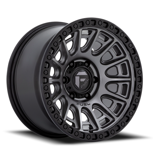 Aluminum 17X8.5 Cycle D835 Gunmetal Gray/Black Ring Fuel Off Road Wheels