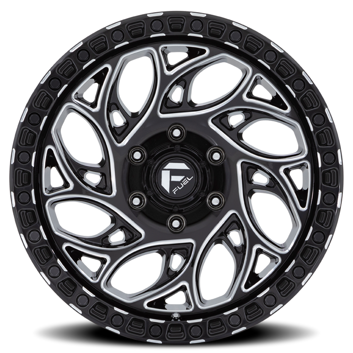 Aluminum 15X10 Runner OR D840 Gloss Black Milled Fuel Off Road Wheels-8
