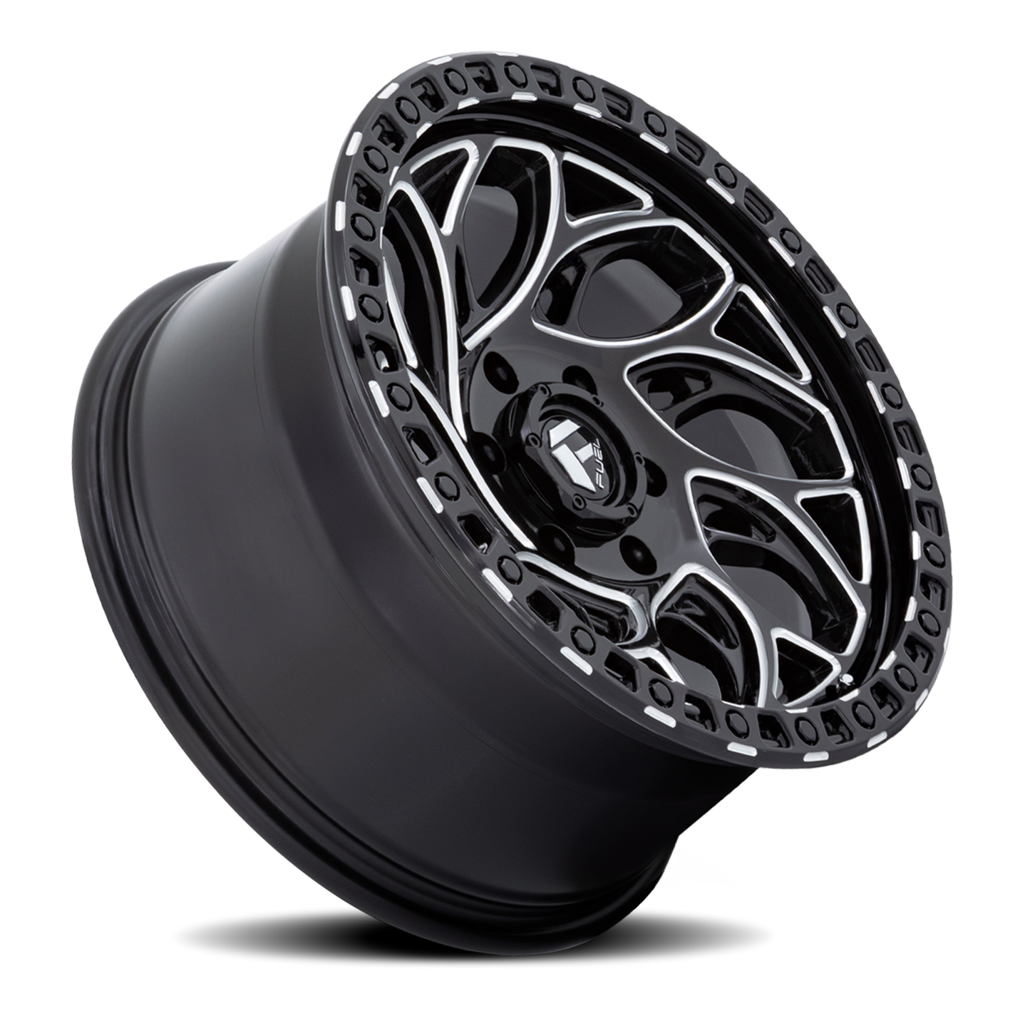 Aluminum 15X10 Runner OR D840 Gloss Black Milled Fuel Off Road Wheels-4