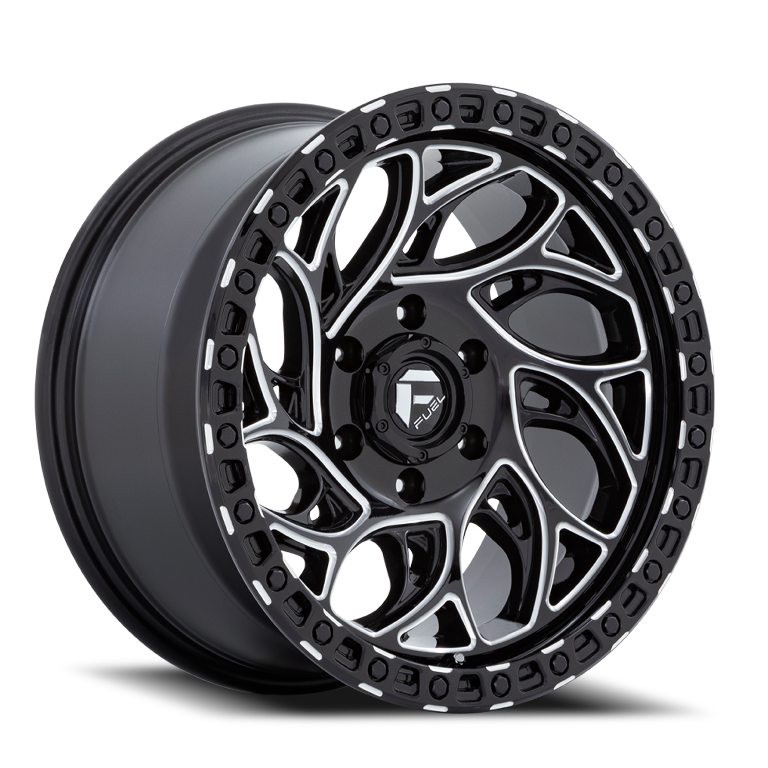 Aluminum 15X10 Runner OR D840 Gloss Black Milled Fuel Off Road Wheels