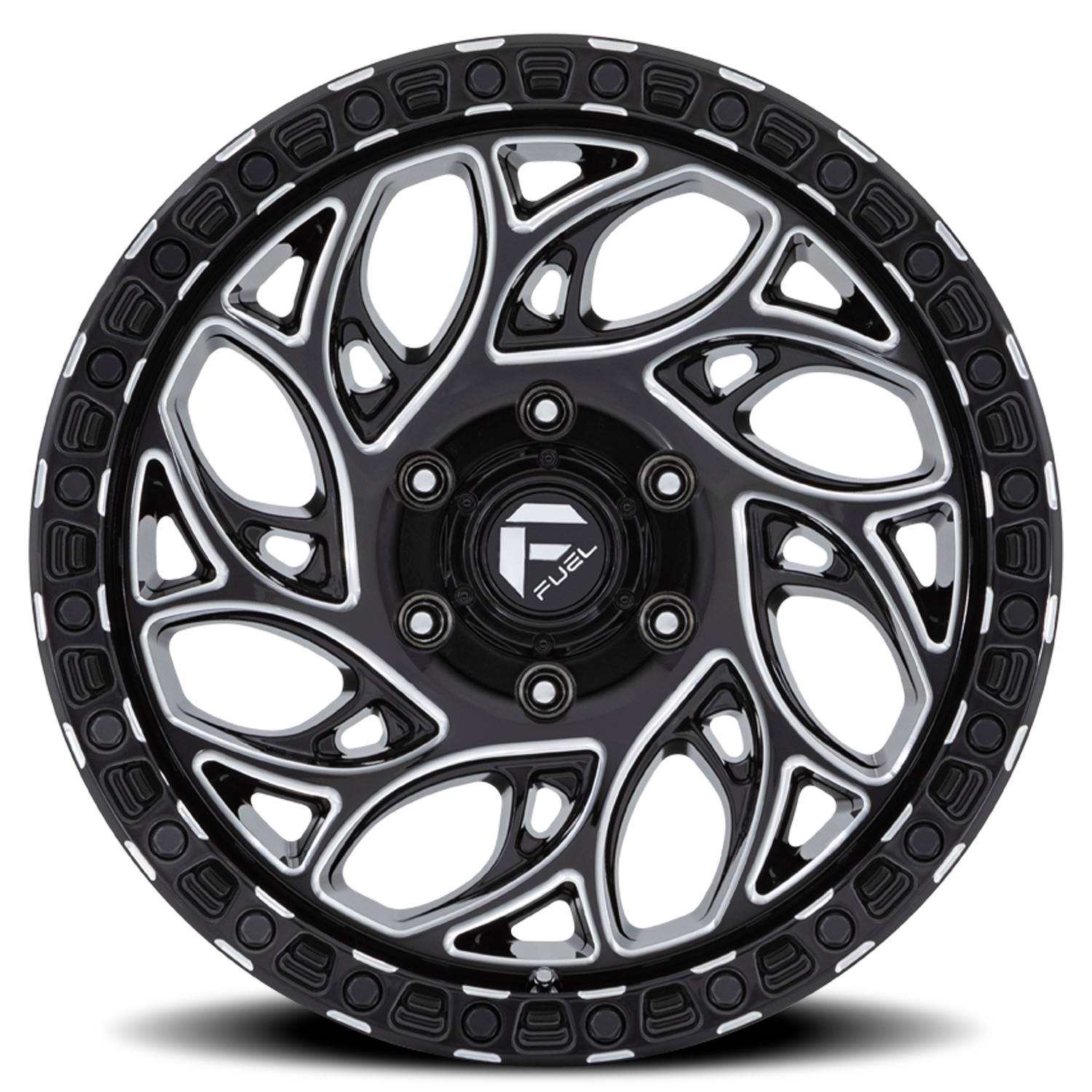 Aluminum 15X10 Runner OR D840 Gloss Black Milled Fuel Off Road Wheels-2