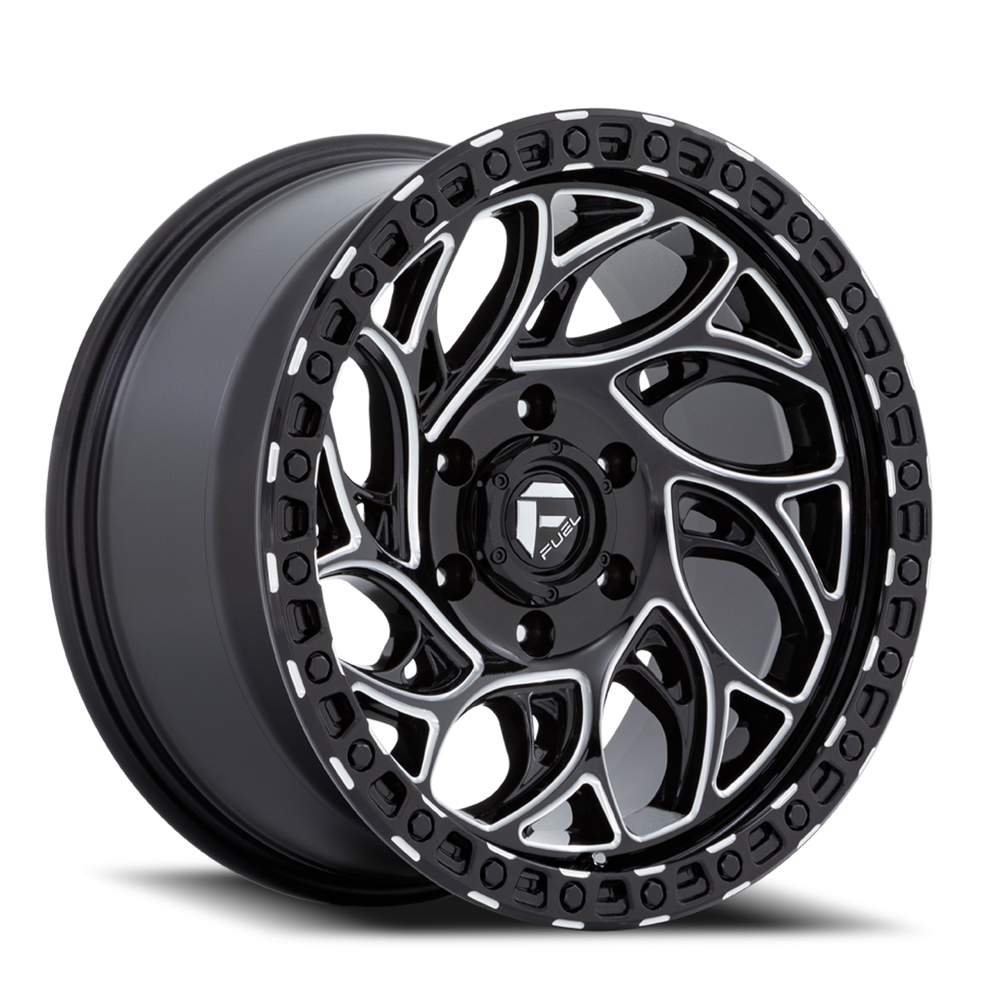 Aluminum 20X9 Runner OR D840 Gloss Black Milled Fuel Off Road Wheels