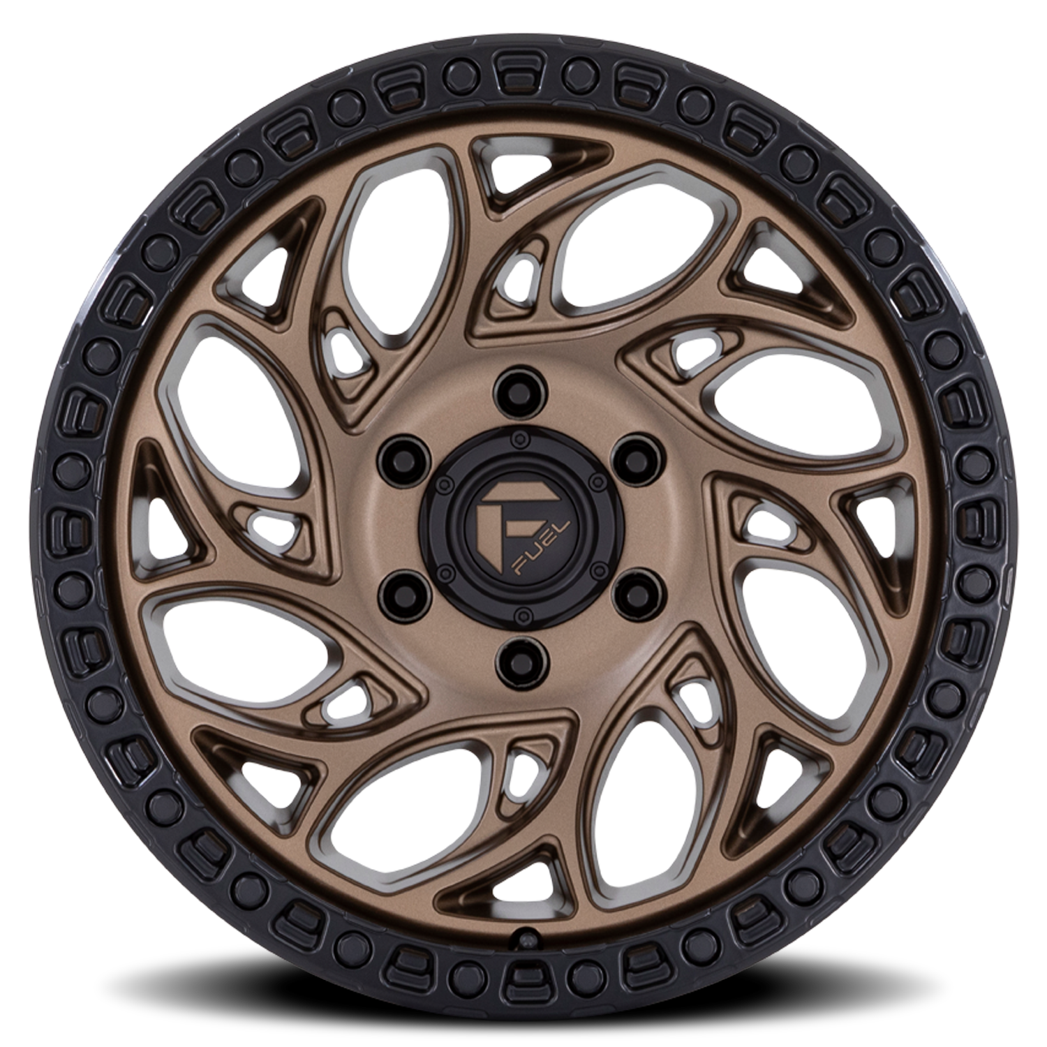 Aluminum 15X10 Runner OR D841 Bronze/Black Ring Fuel Off Road Wheels-5