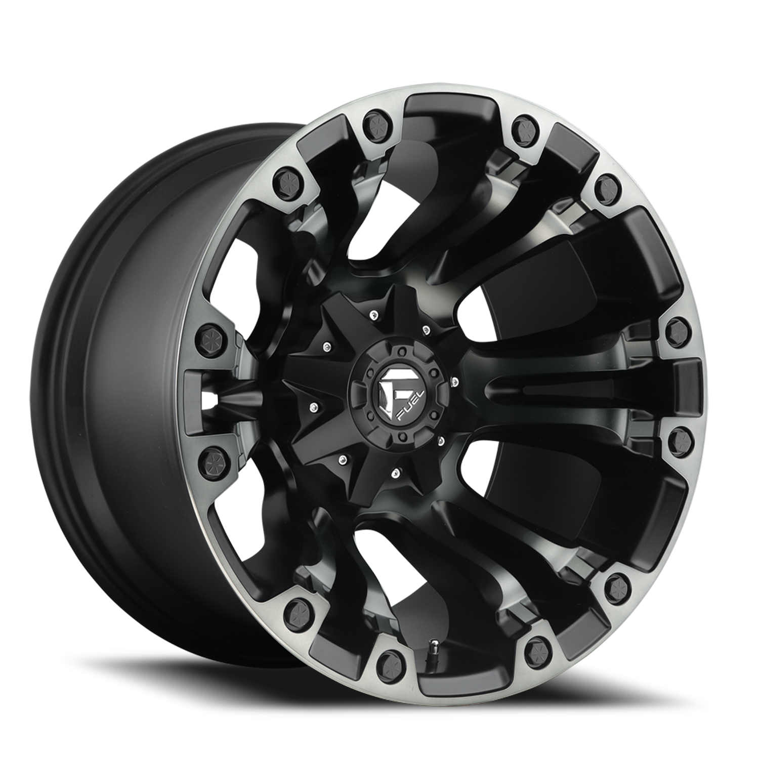 Aluminum 17X9 Vapor D851 Matte Black Gray Tint Fuel Off Road Wheels