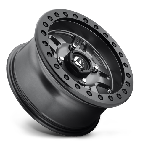 Aluminum 14X7 Anza UTV D918 Matt Anthracite Gray Beadlock Fuel Off Road Wheels-1