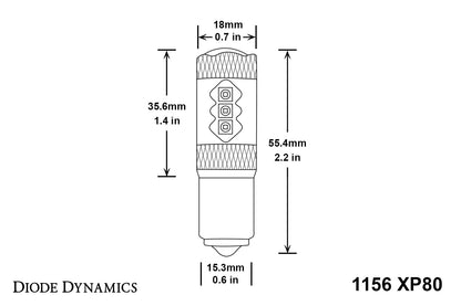 1156 XP80 LED Bulb Red Diode Dynamics-2
