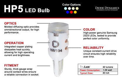 194 HP5 LED Natural White Short Single Diode Dynamics-3